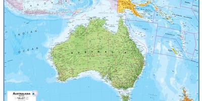 Peta australia dan selandia baru fisik