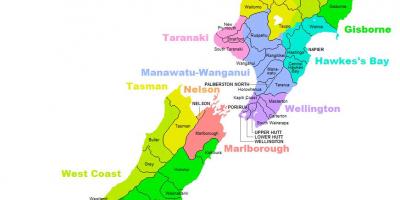 Selandia baru peta kabupaten
