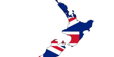 Peta dari selandia baru dan bendera