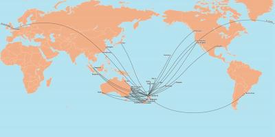 Udara selandia baru peta rute internasional